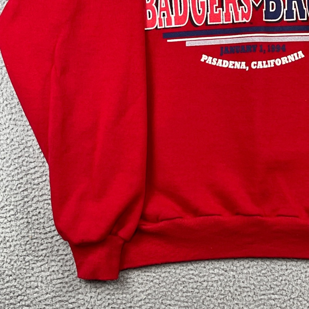 Vintage 90s Wisconsin Badgers Bruins Rose Bowl 1994 Sweatshirt Size XL Jerzees - Picture 5 of 15